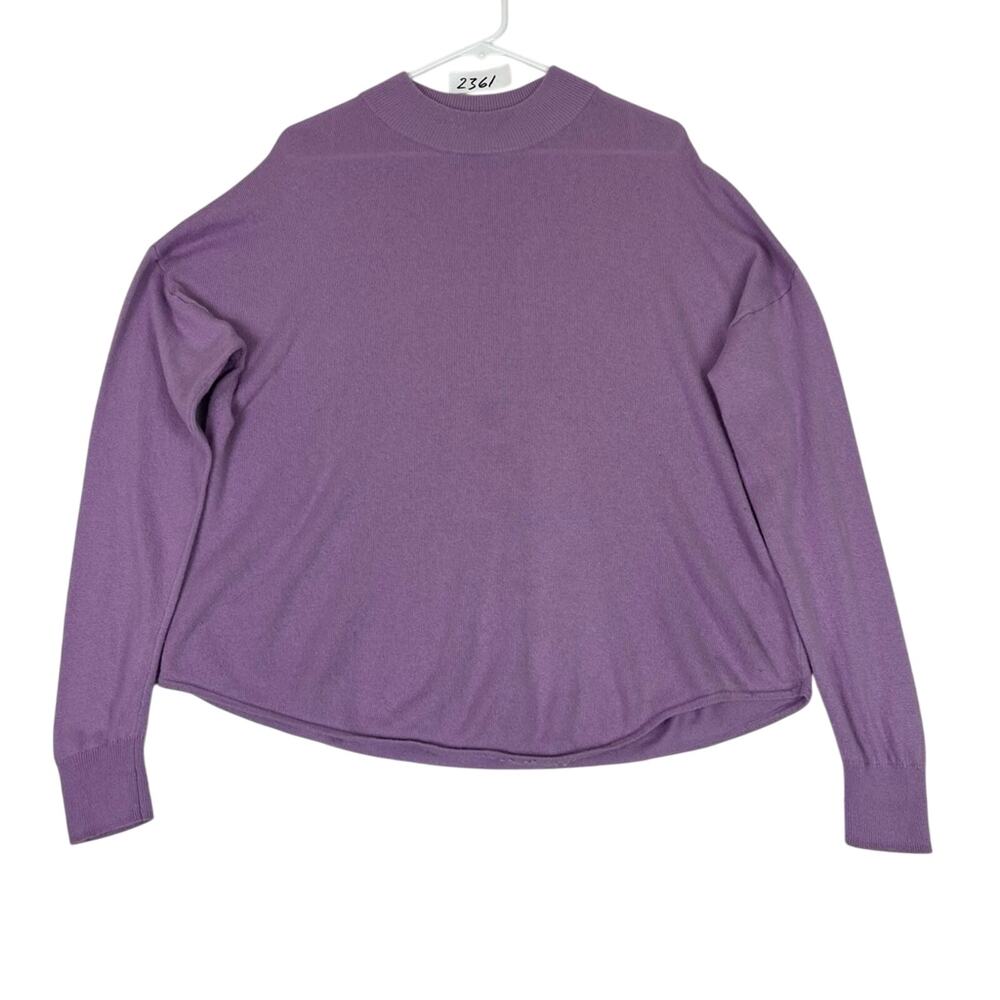 Madewell Sweater Womens Large Purple Mock Neck Long Sleeve Alpaca Blend
